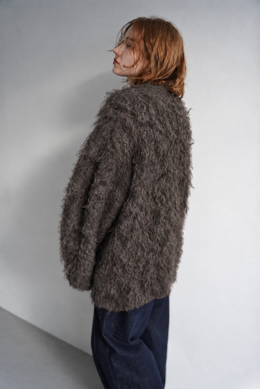Shaggy mohair cardigan