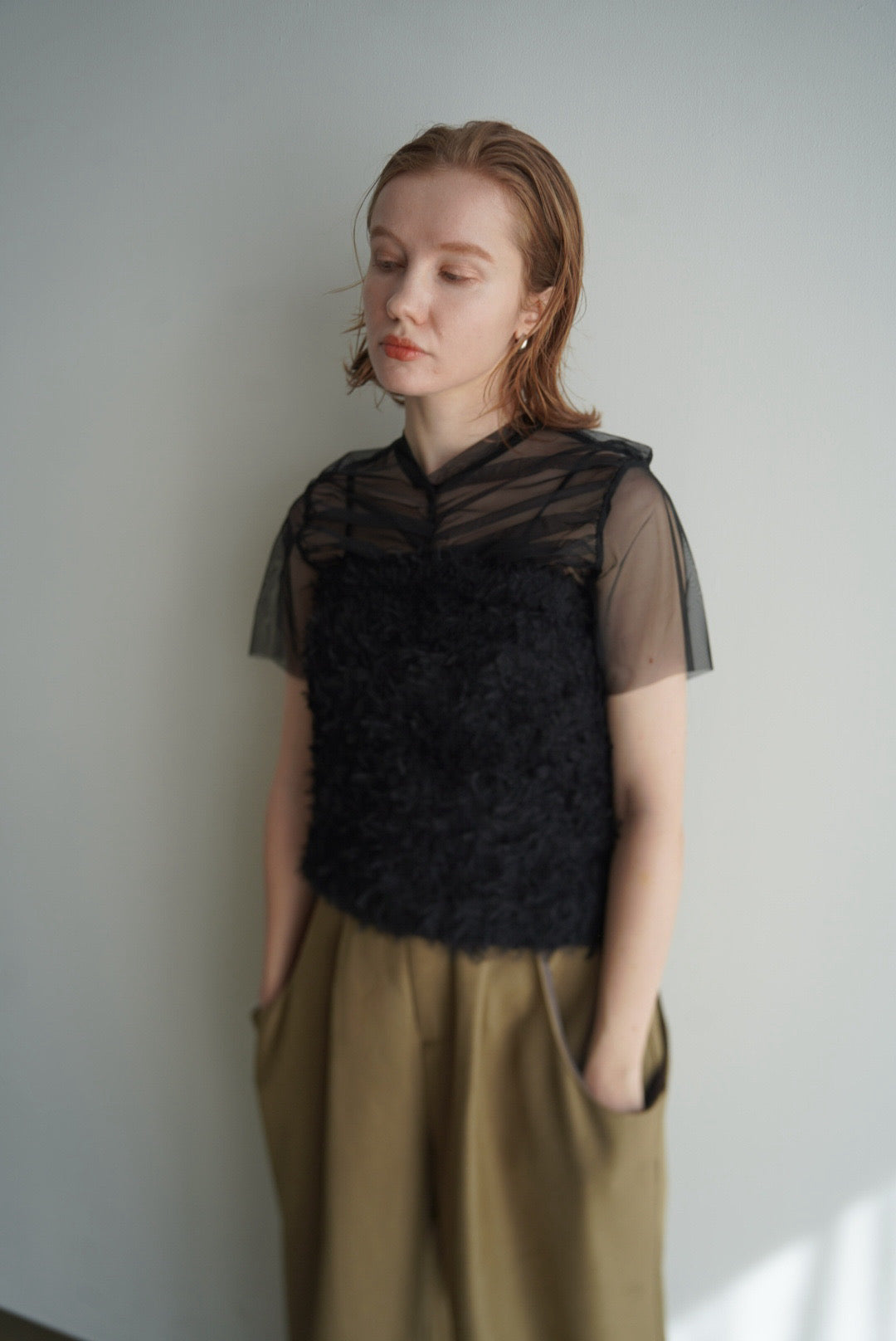 Tulle shirring Tshirts