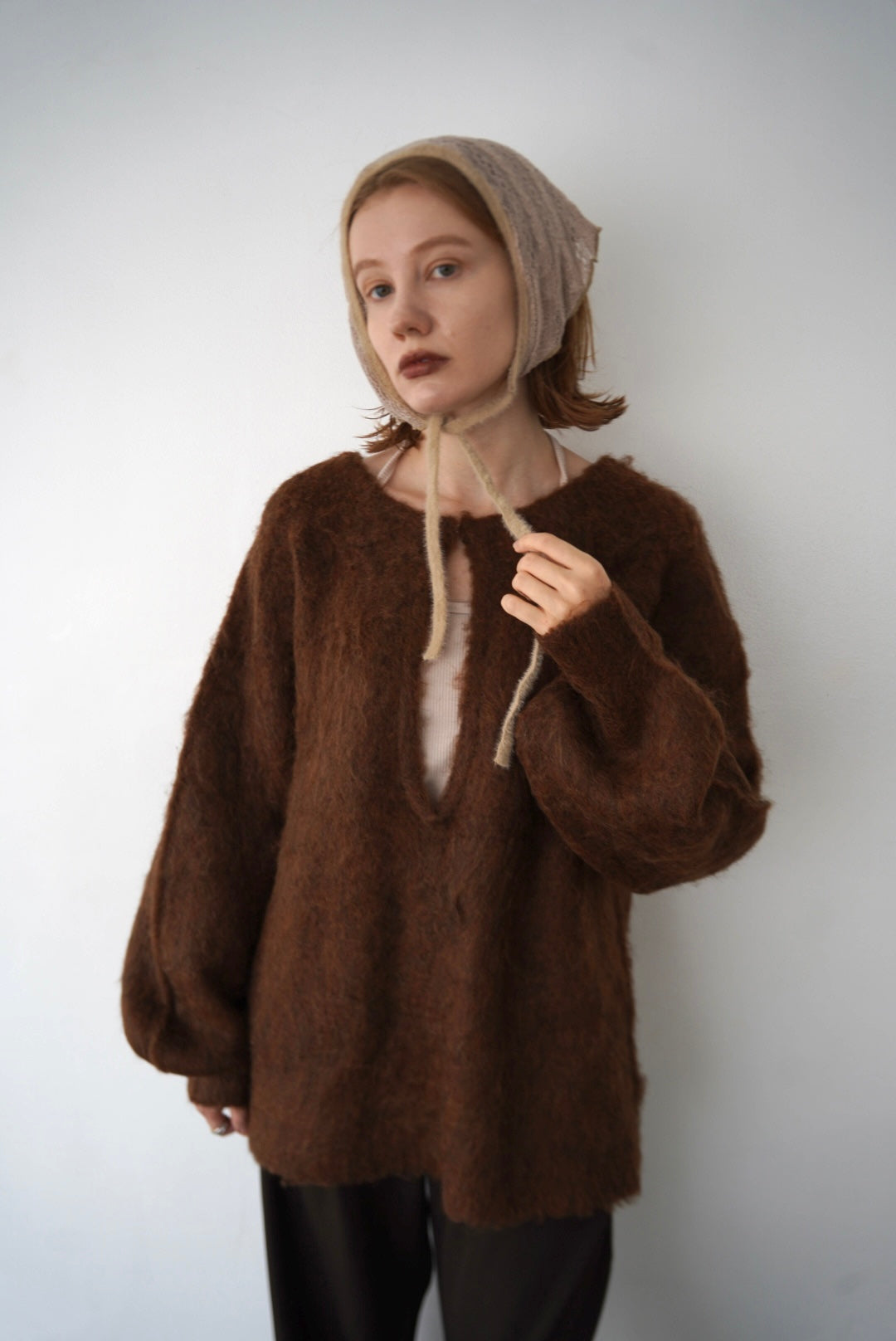 Deep skipper mohair knit