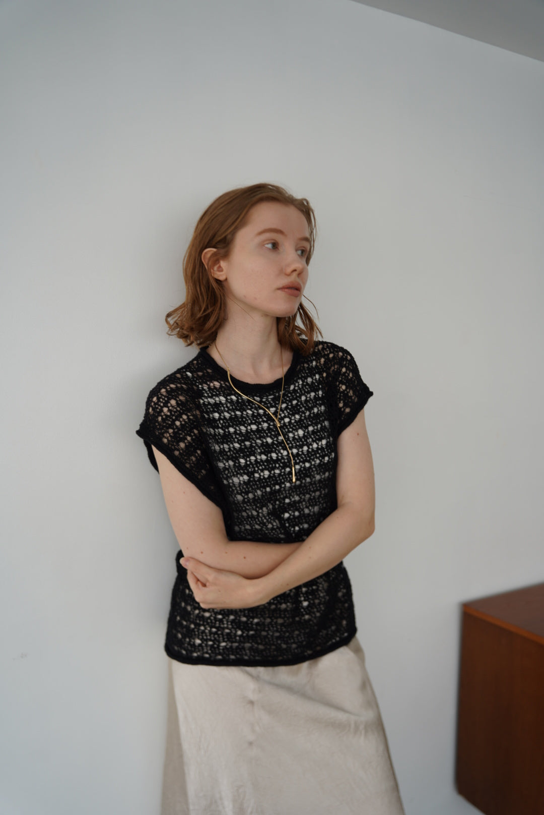 Openwork knit top