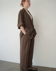 Woven tuck pants
