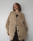 Shaggy mohair long cardigan