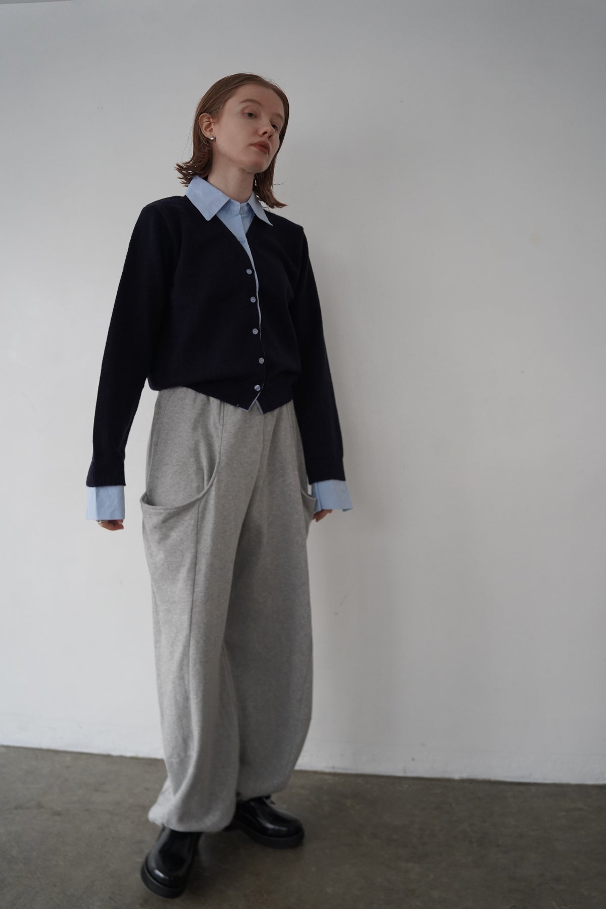 Shirt docking knit cardigan