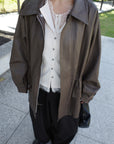 String leather jacket