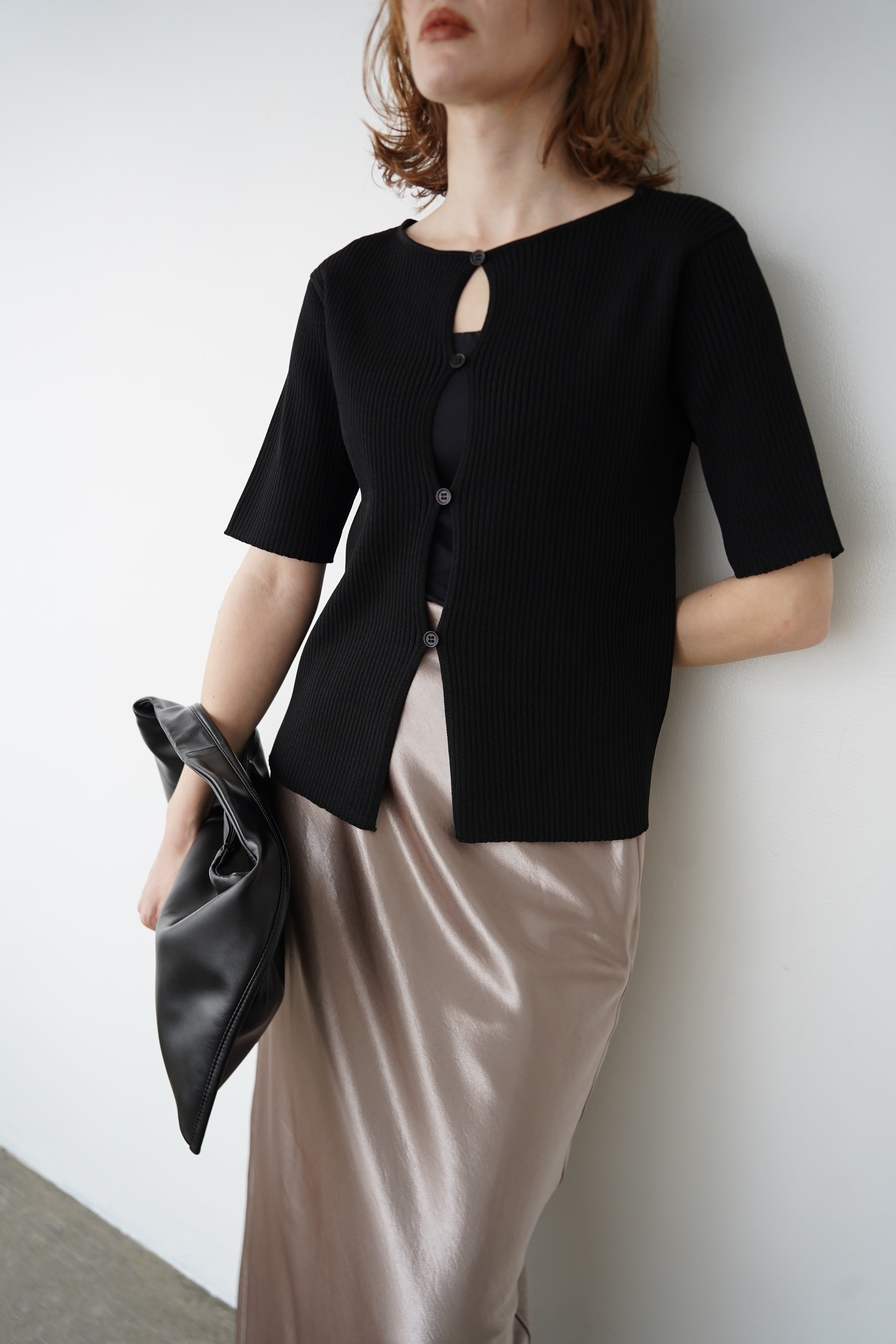 Front button half sleeve top