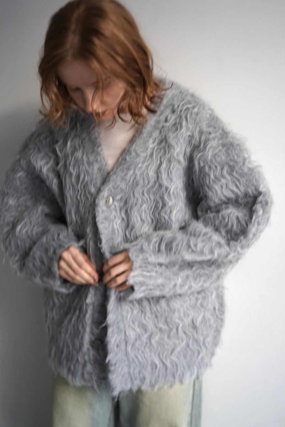 Shaggy mohair cardigan