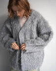 Shaggy mohair cardigan