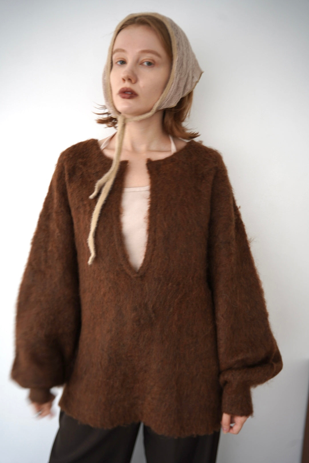 Deep skipper mohair knit