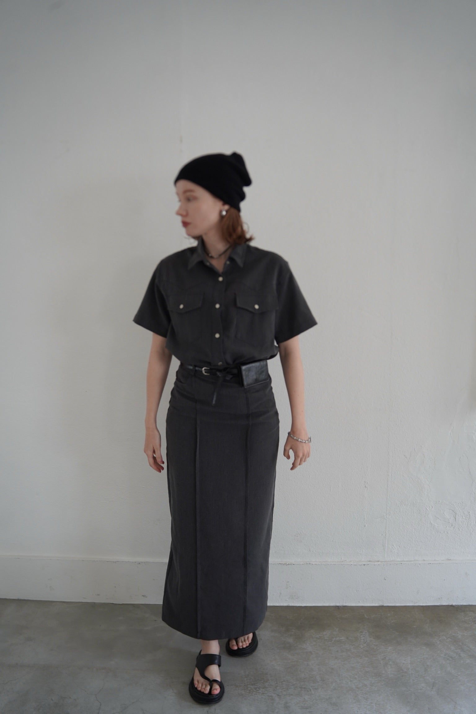Switching  long skirt