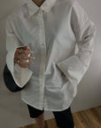 Broad sleeve slit shirt
