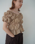 Shirring  puff volume tops