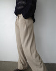 Side pleats slacks pants