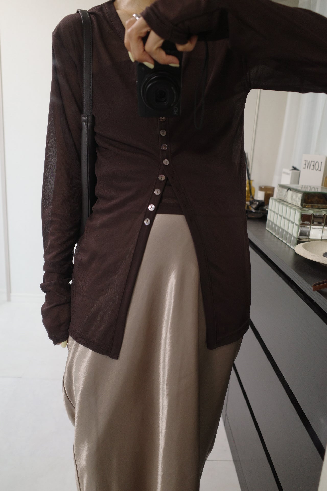 Sheer bustier cardigan
