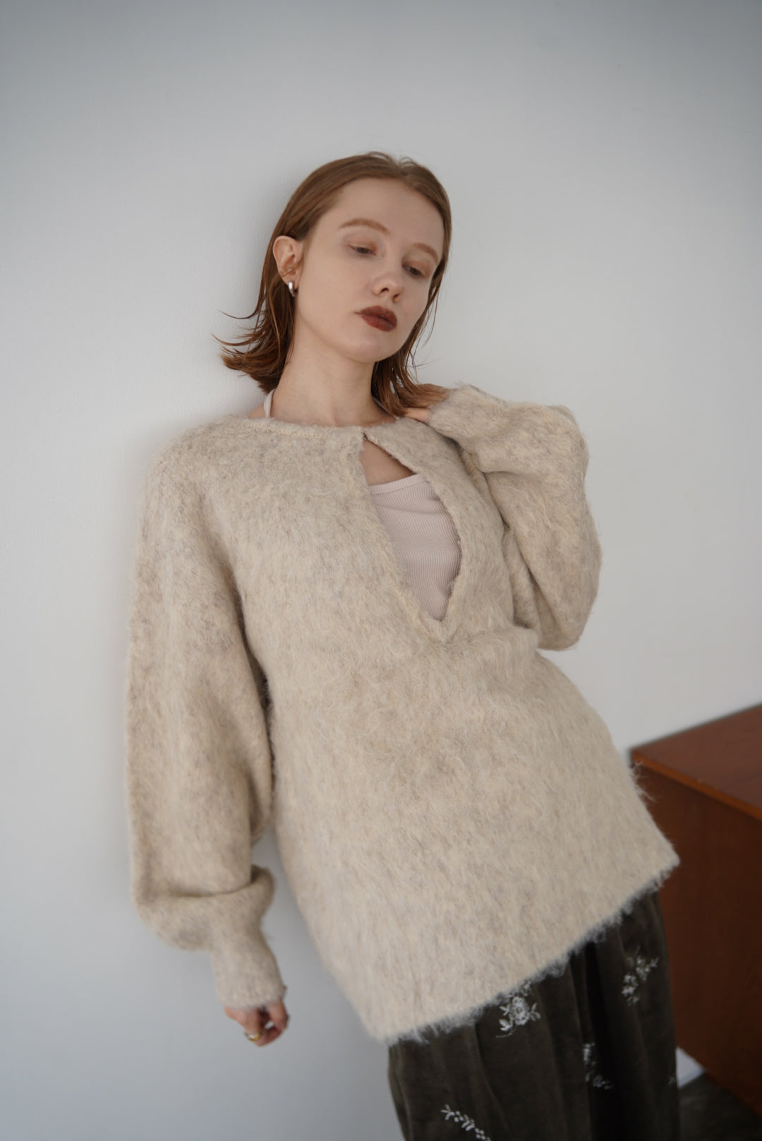 Deep skipper mohair knit