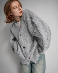 Shaggy mohair cardigan