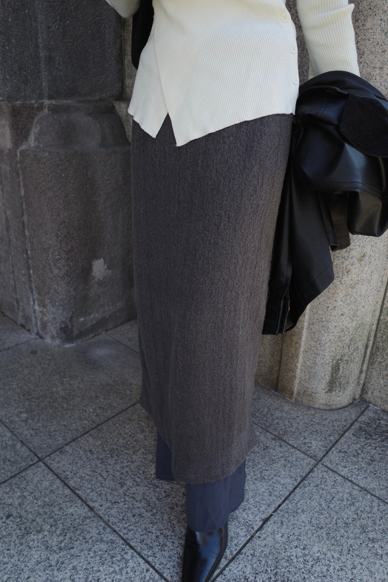 Alpaca layered skirt