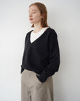 【予約販売】-10月下旬発送-Deep Vneck layered knit SET