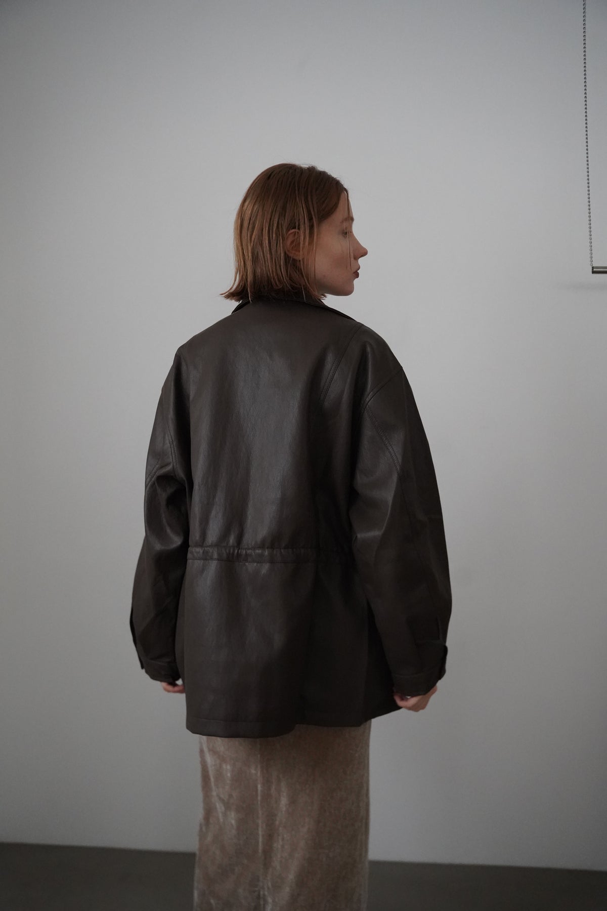 String leather jacket