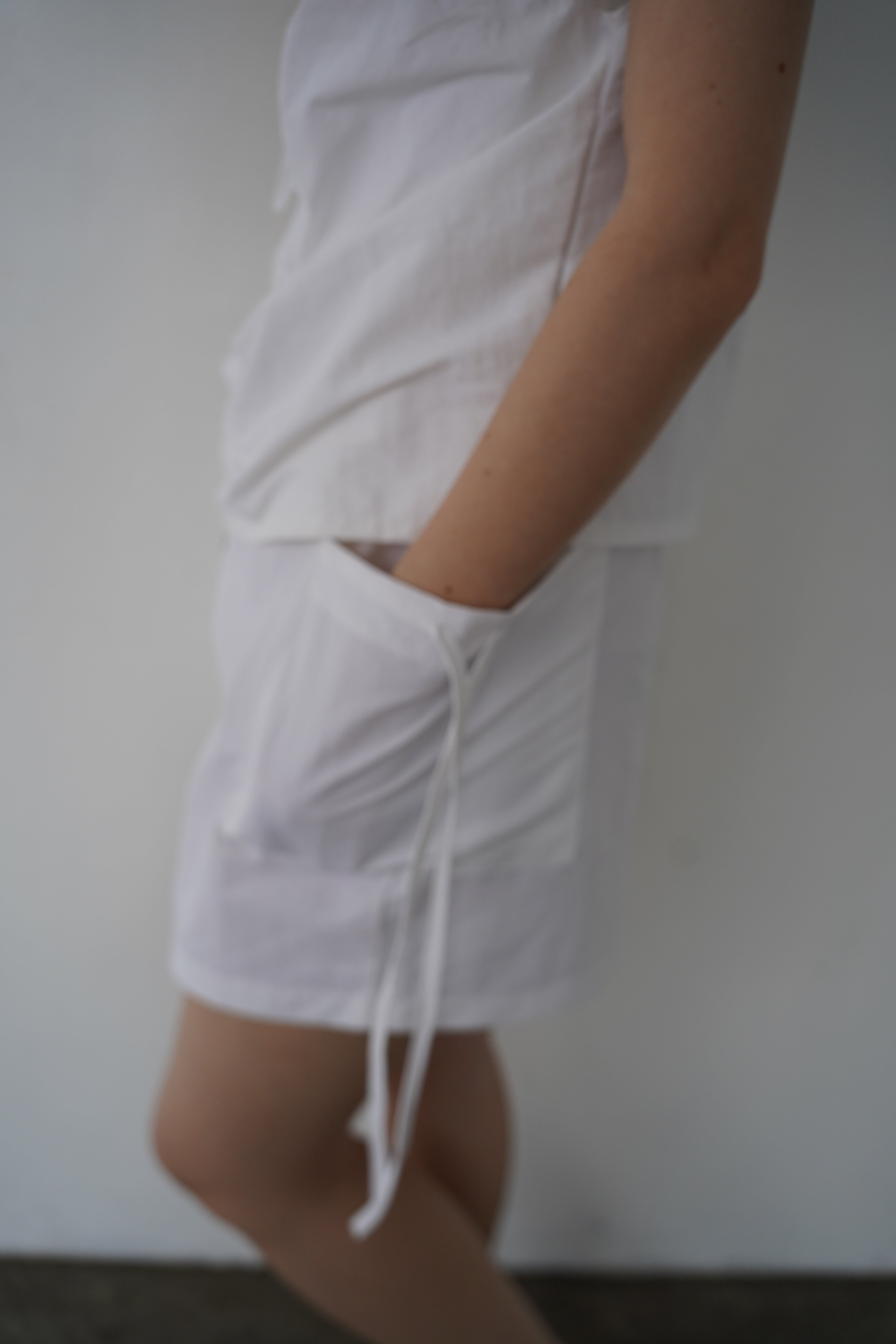 Zip gather half pants SETUP