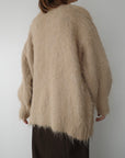 Shaggy mohair long cardigan