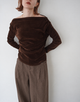 【予約販売】10月上旬-発送　Unbalance gather sier velours tops