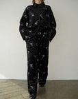 Velours flower pattern Pants