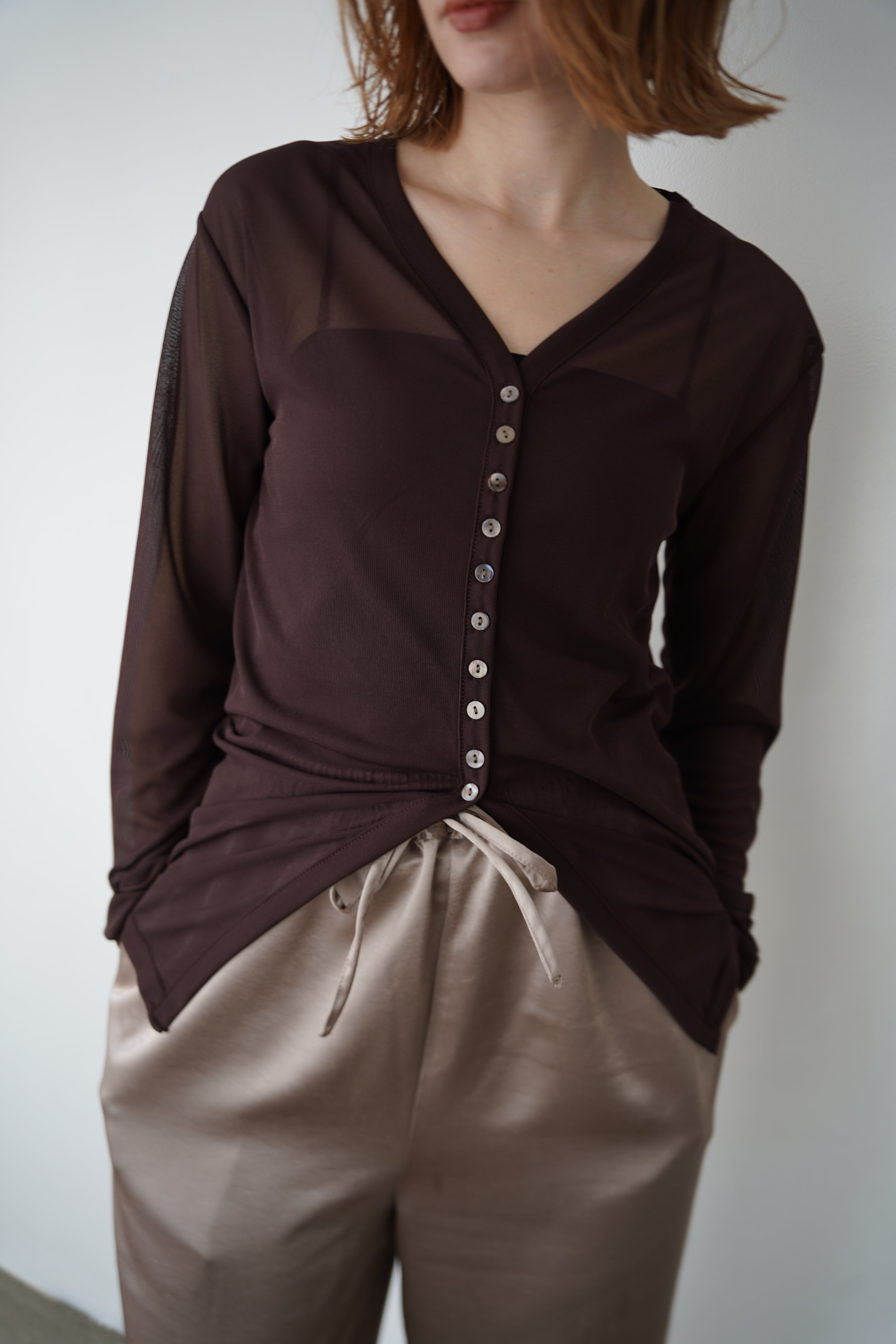 Sheer bustier cardigan