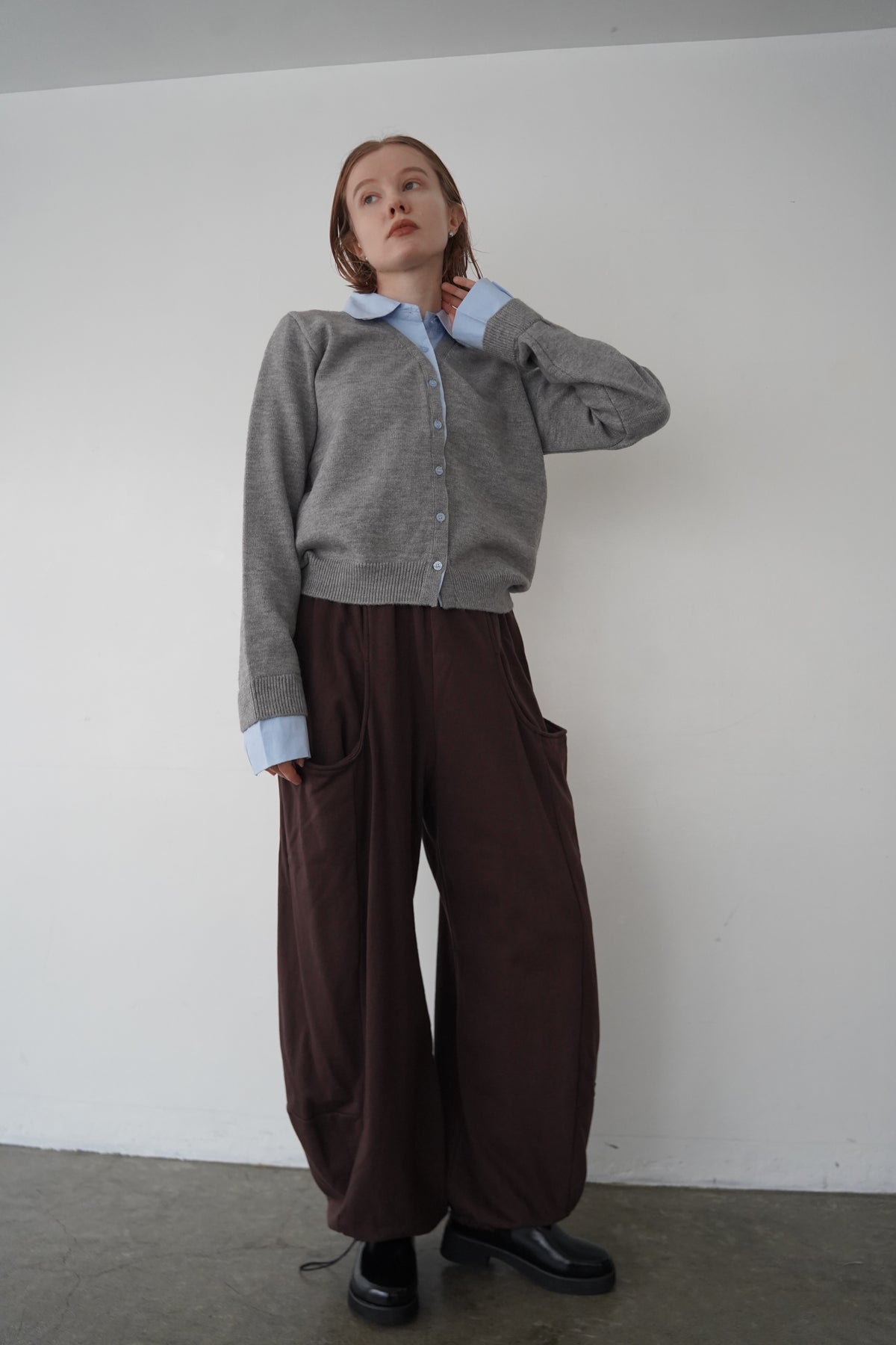 Shirt docking knit cardigan