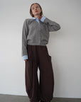 Shirt docking knit cardigan