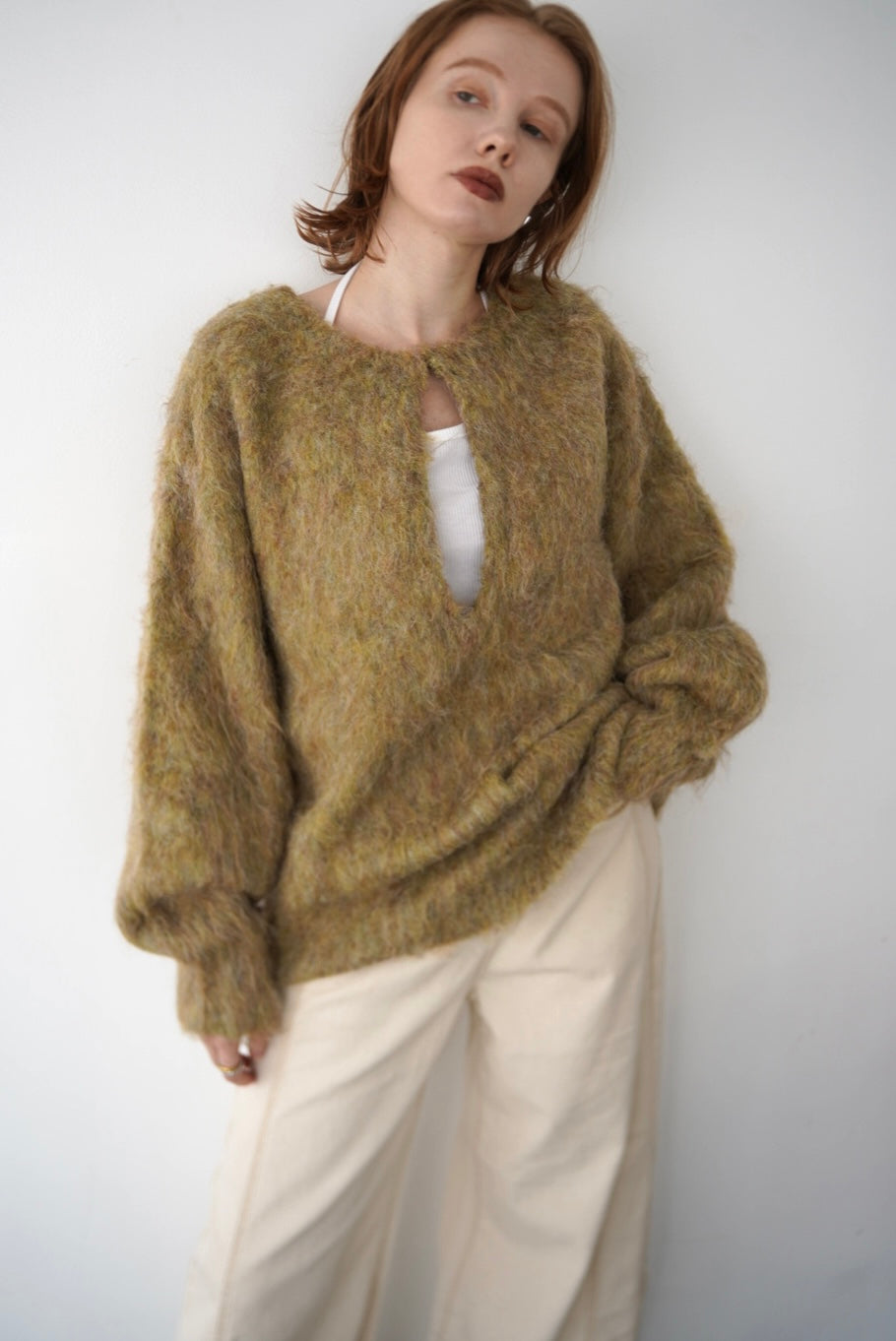Deep skipper mohair knit