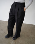 Button tuck slacks