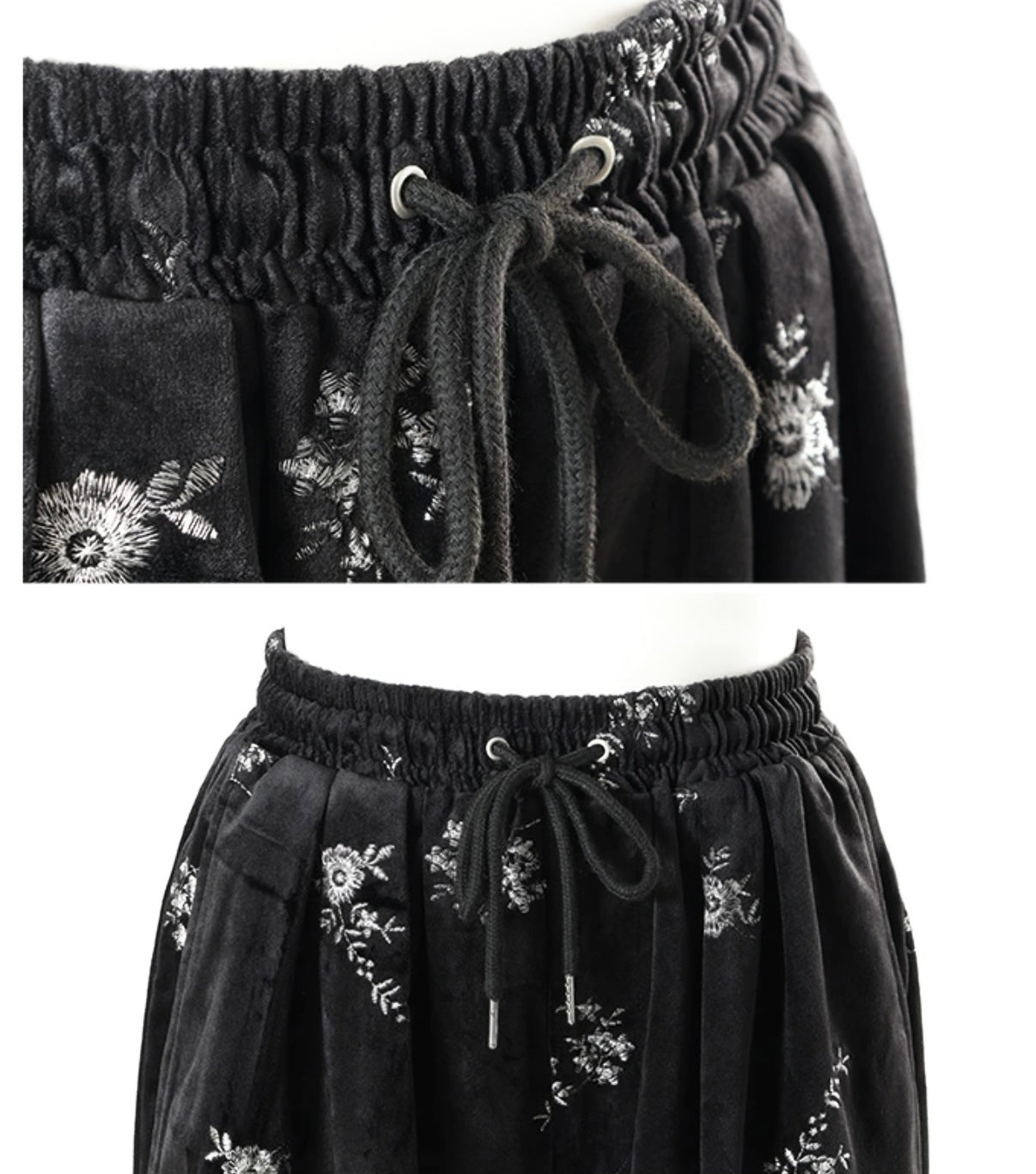 Velours flower pattern Pants