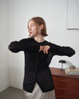 Mohair Touch Openwork Cardigan