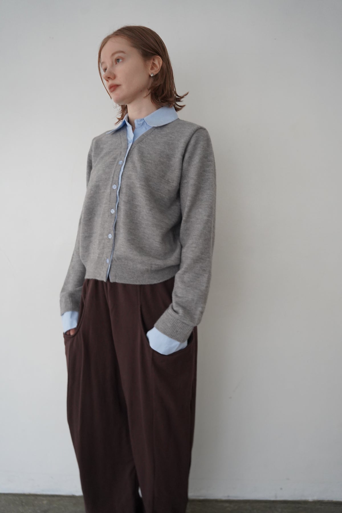 Shirt docking knit cardigan
