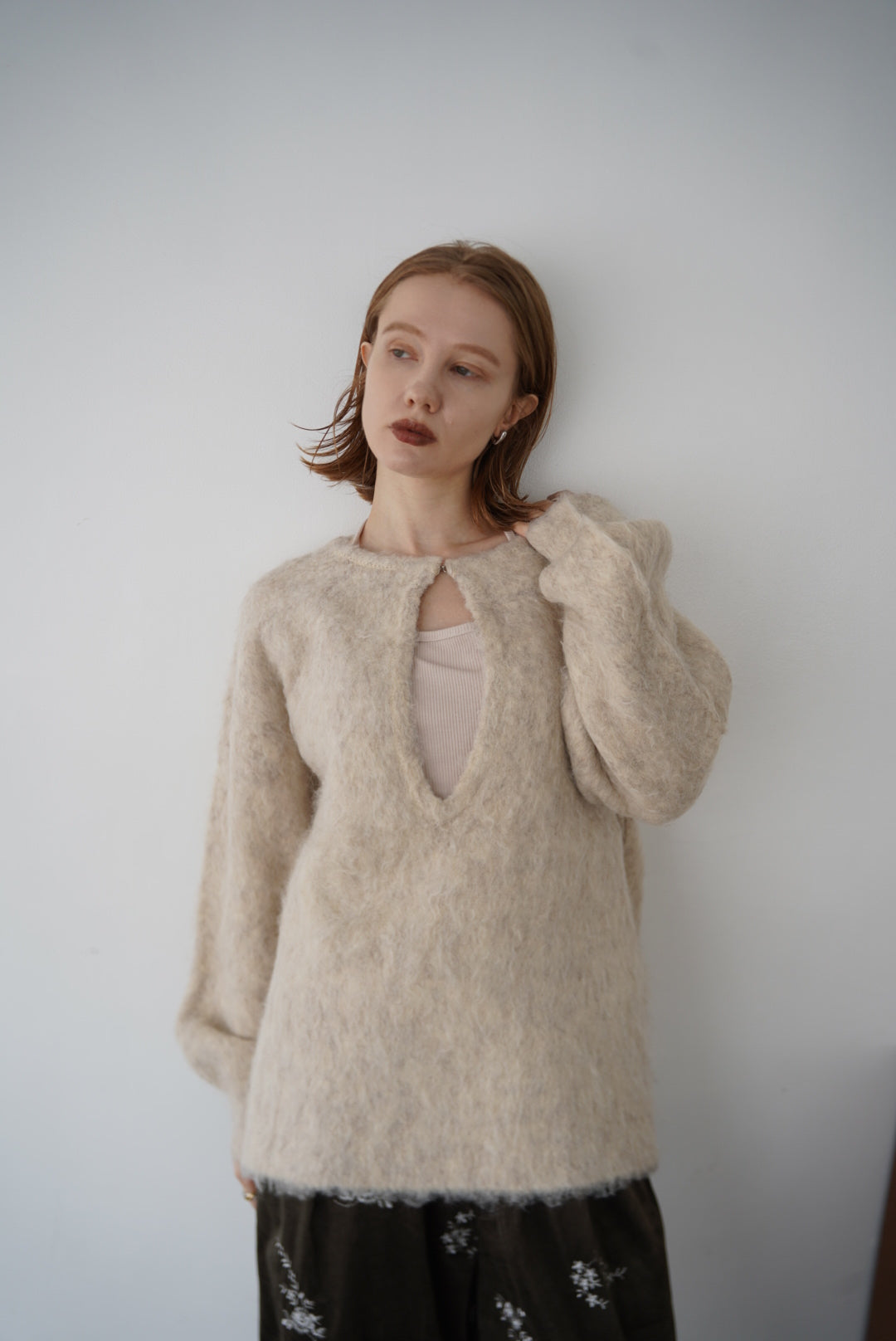 Deep skipper mohair knit