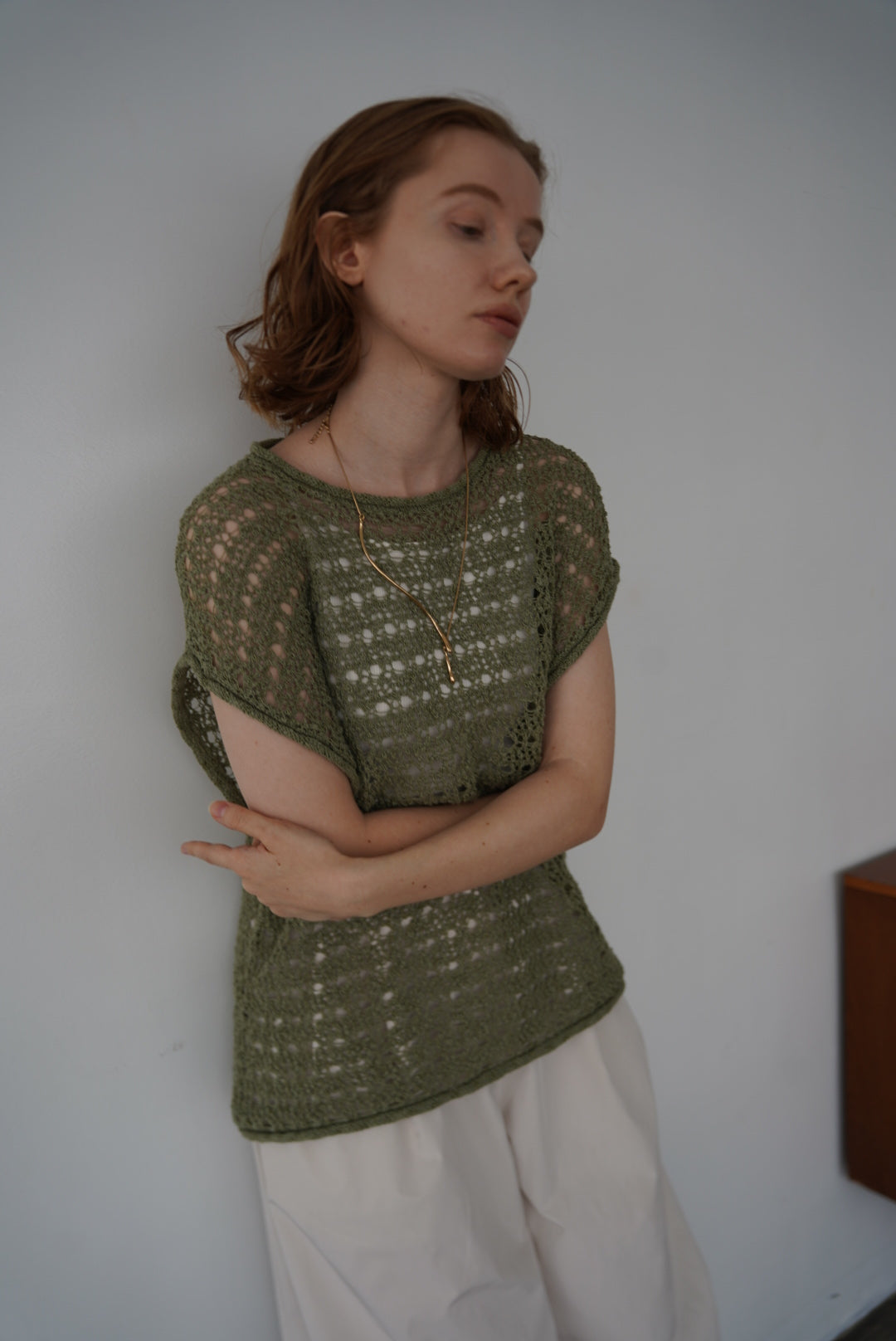 Openwork knit top