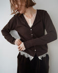 Cut lib race docking cardigan