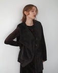 Double face shaggy gilet