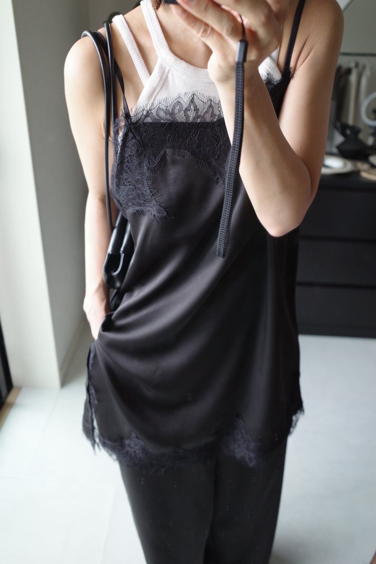 【SET】AJ Asymmetry race camisole
