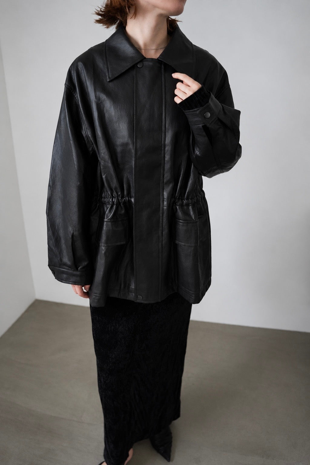 String leather jacket