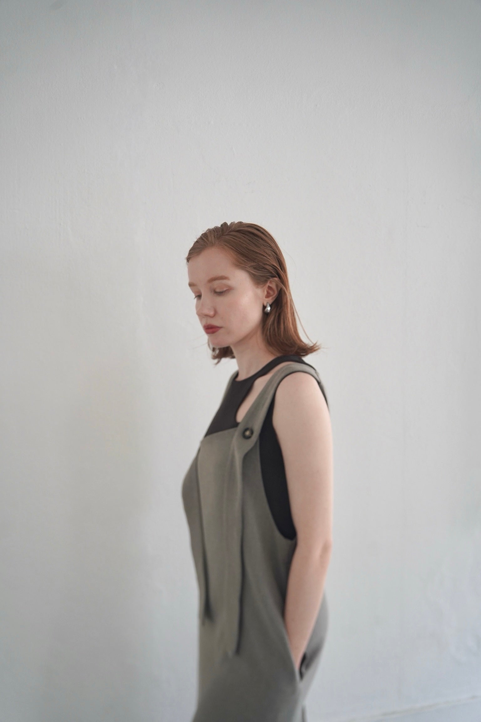 【7/8-再入荷】２Way tuck slit one-piece