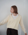 【予約販売】-10月下旬発送-Deep Vneck layered knit SET