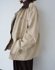 Corduroy Collar Two-Tone Jacket
