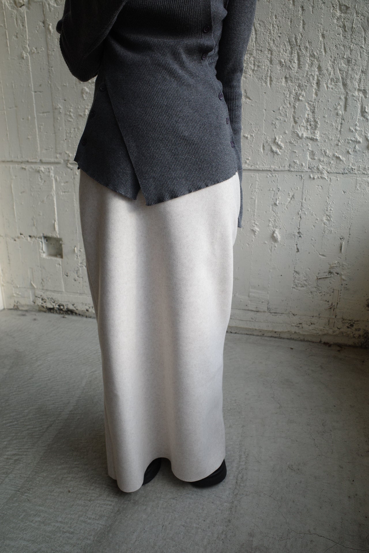 Wool soft long skirt