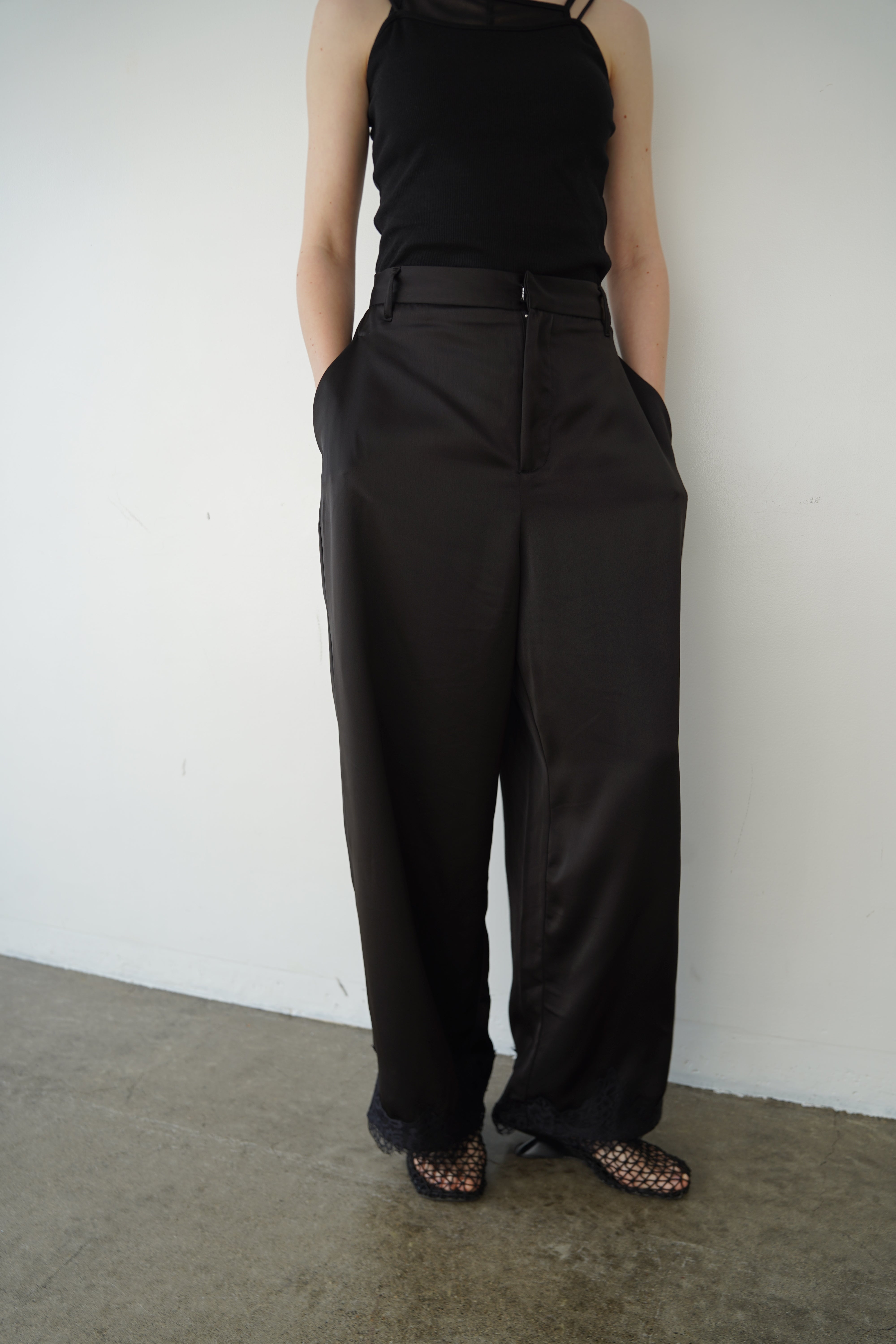 【SET】Race satin pants