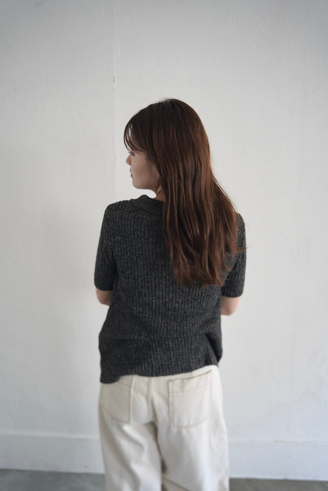 Bouclé knit polo
