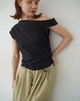 Asymmetry check blouse