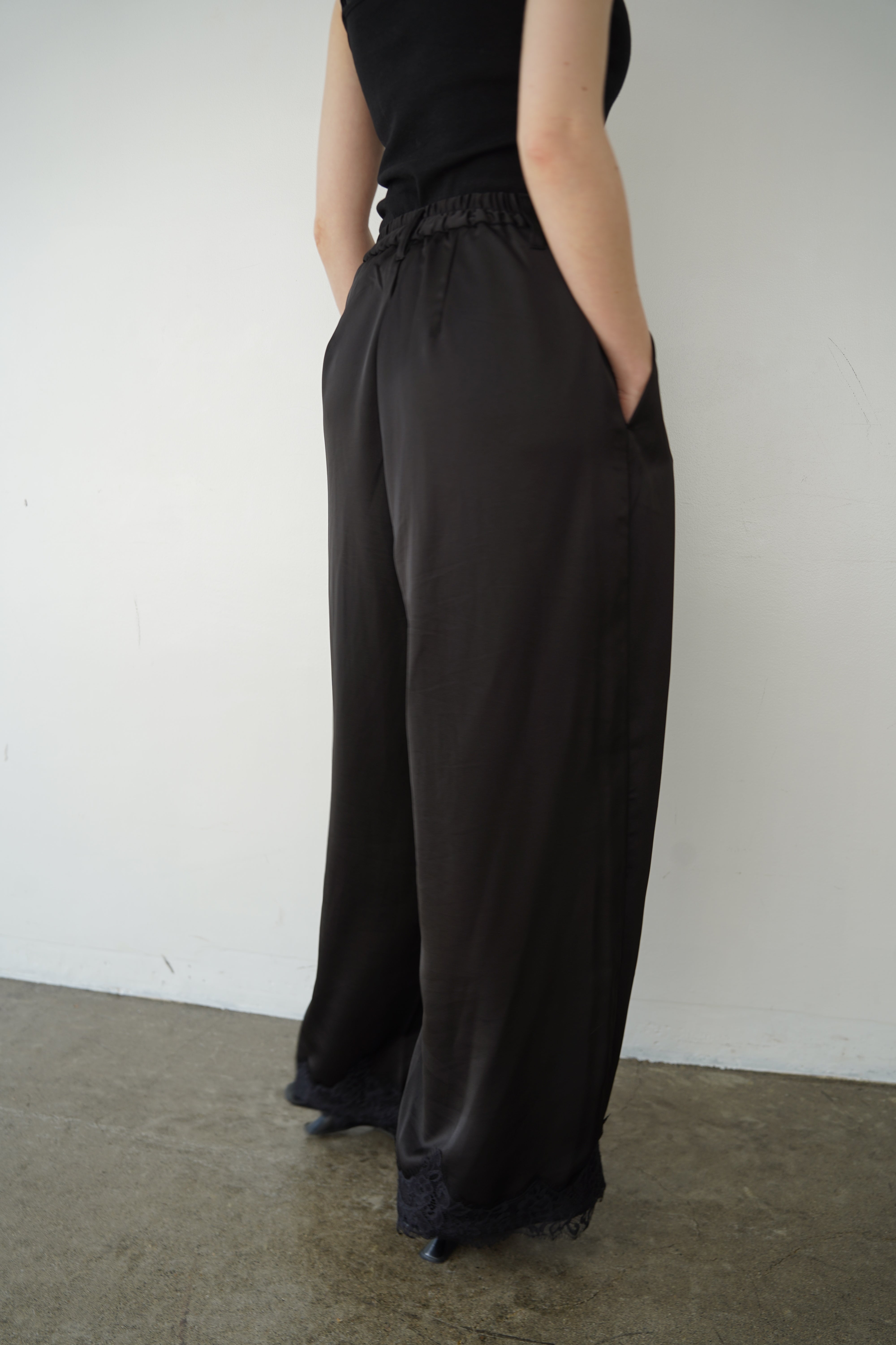 【SET】Race satin pants