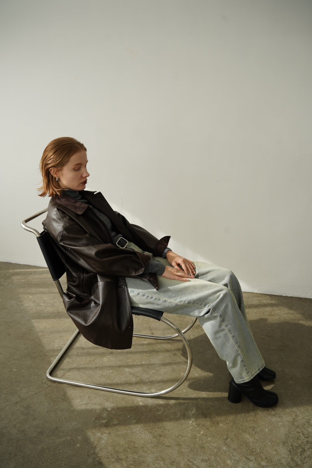 Collar corduroy leather JK