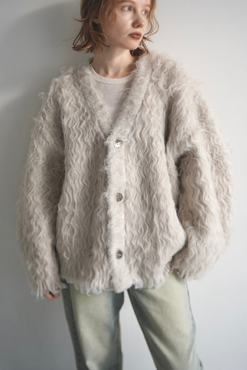 Shaggy mohair cardigan